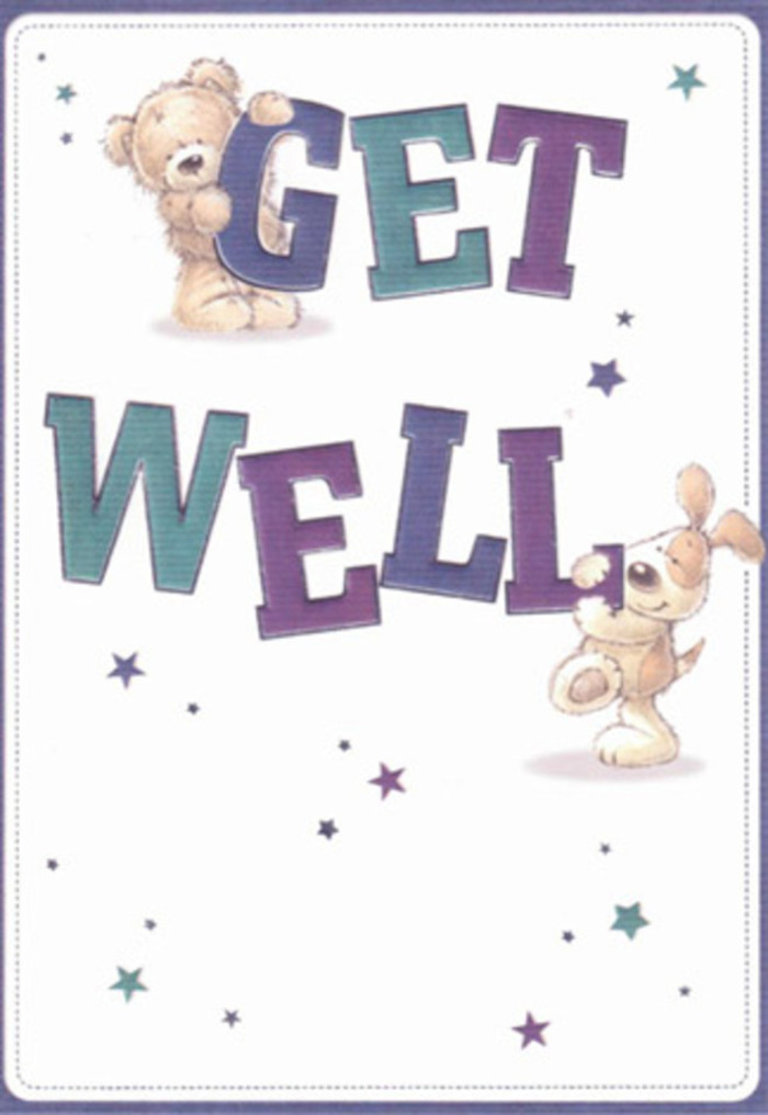 Gentle encouragement unfolds on this get well card-a bear and a puppy, drawn with an enviable softness, share a moment of friendship as whimsical stars float around them. Their brushwork evokes the tactile delight of stroking a teddy or cuddling a pup after a slow afternoon walk along Belsize Terrace. The bold 'Get Well' lettering, shaded in comforting purples and aquas, evokes ease and cheer, grounding the design in hope. So much care is offered through nuance: the plush, fluffed fur, the puppy's inviting velvety ears, and the crisp clarity of the background-all reminiscent of the freshly arranged blooms at Florist Belsize Park, where every bouquet is constructed with purpose and thought for the recipient. Imagine gifting this card alongside a lovingly hand-tied bouquet, delivering both a smile and solace to someone in need nearby. The atmosphere is gentle, airy, and refreshingly sincere, expertly capturing the heartfelt warmth found throughout the Belsize Park neighbourhood.